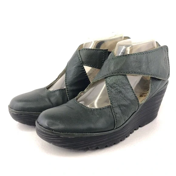 Fly London Yogo Leather Strap Wedge Booties EUR 39 - Picture 3 of 14